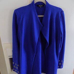 Misook Royal Blue textured knit jacket  Cardigan M